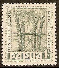 Papua 1932 1s Dull blue-green. SG139.