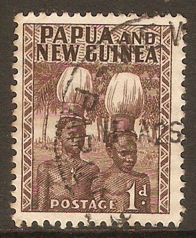 Papua New Guinea 1952 1d Brown. SG2.