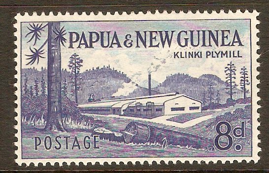 Papua New Guinea 1952 8d Blue. SG21.