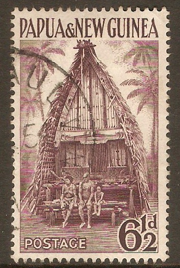 Papua New Guinea 1952 6d Purple. SG7.