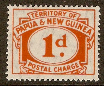 Papua New Guinea 1960 1d Orange - Postage Due. SGD7
