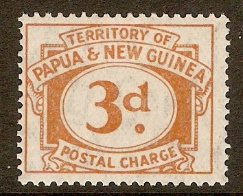 Papua New Guinea 1960 3d Yellow-brown - Postage Due. SGD8