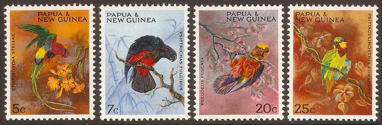 Papua New Guinea 1967 Parrots set. SG121-SG124.