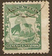 Peru 1866 5c Green. SG17.