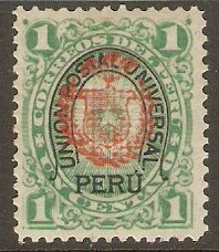 Peru 1881 1c Green. SG63.