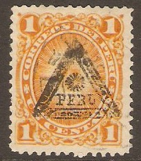 Peru 1883 1c Orange. SG208.