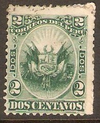 Peru 1886 2c Green. SG279.