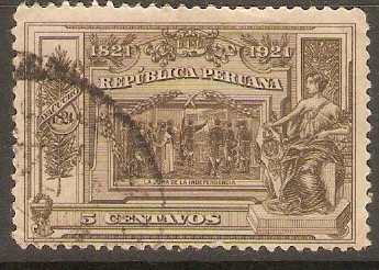 Peru 1921 5c Grey-brown. SG422.