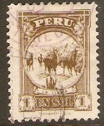 Peru 1931 1s Olive-brown. SG506.