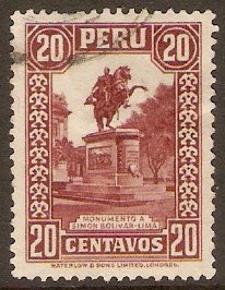 Peru 1932 20c Brown-lake. SG517.