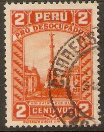 Peru 1933 2c Orange. SG525.
