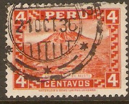 Peru 1934 4c Orange. SG529.