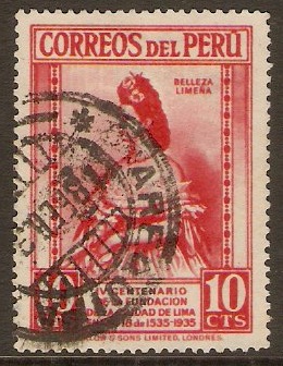Peru 1935 10c Scarlet. SG553.
