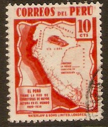 Peru 1938 10c Scarlet. SG642.