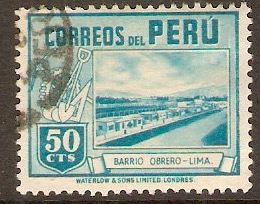 Peru 1938 50c Greenish blue. SG645.