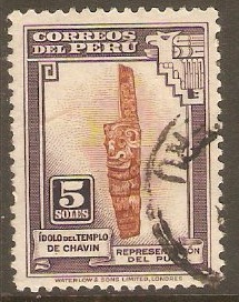 Peru 1938 5s Brown and violet. SG648.