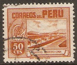 Peru 1949 50c Orange-brown. SG729. - Click Image to Close