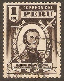 Peru 1949 1s Sepia. SG730.