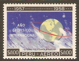 Peru 1961 1s Int. Geophysical Year stamp. SG850.