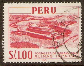 Peru 1966 1s Rose-carmine. SG925.