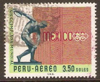 Peru 1968 3s.50 Olympic Games series. SG965.
