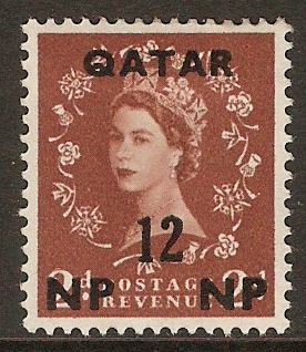 Qatar 1960 12np on 2d Light red-brown. SG23.