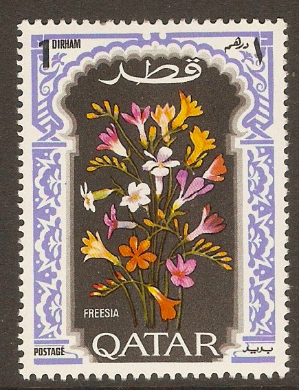 Qatar 1970 1d Flowers series - Freesias. SG325.
