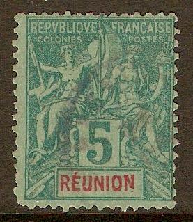 Reunion 1892 5c Green on pale green. SG37.