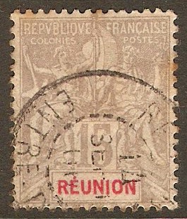 Reunion 1900 15c Grey. SG52.