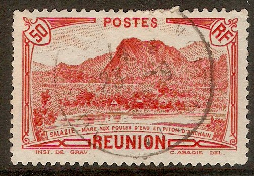 Reunion 1933 50c Red. SG149.
