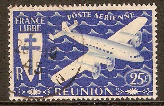 Reunion 1944 25f Ultramarine - Air series. SG263.