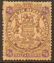 Rhodesia 1896 2s.6d Brown and purple on yellow. SG48.