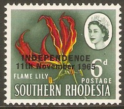 Rhodesia 1966 6d Independence Series. SG364.