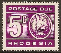 Rhodesia 1970 5c Bright reddish violet-Postage Due. SGD20.