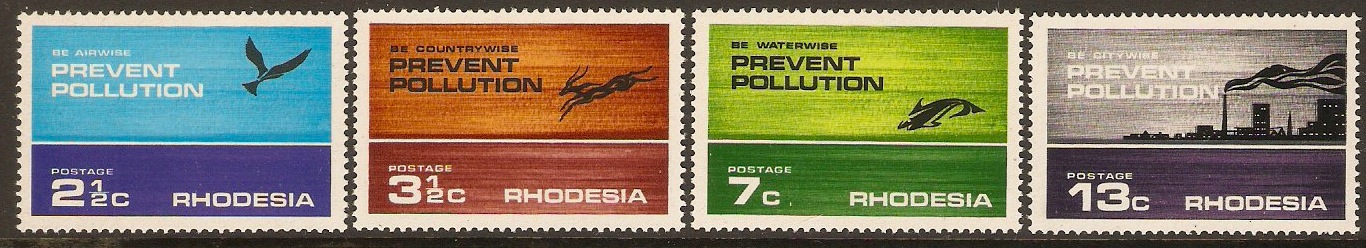 Rhodesia 1972 Prevent Pollution Set. SG470-SG473.