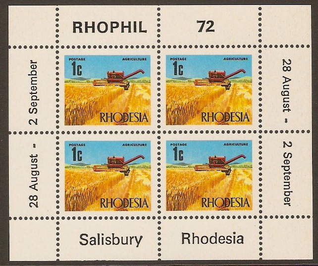 Rhodesia 1972 "Rhophil '72" Sheet. SGMS474.