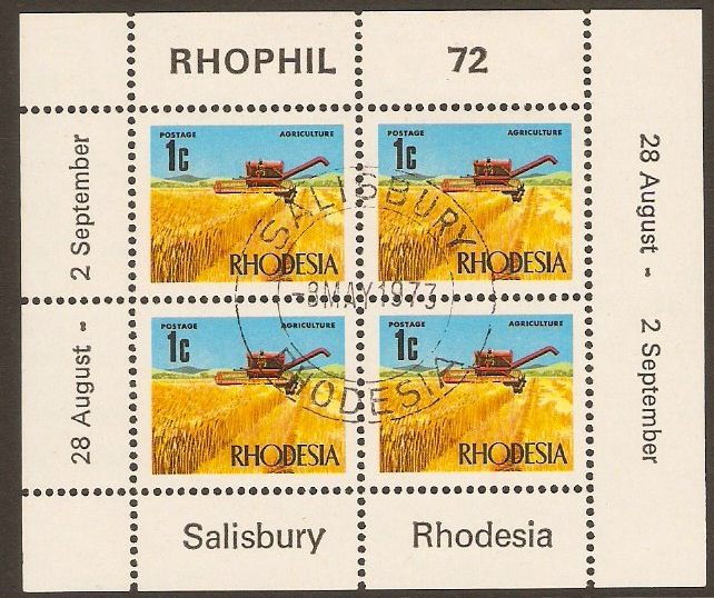 Rhodesia 1972 "Rhophil '72" Sheet. SGMS474.