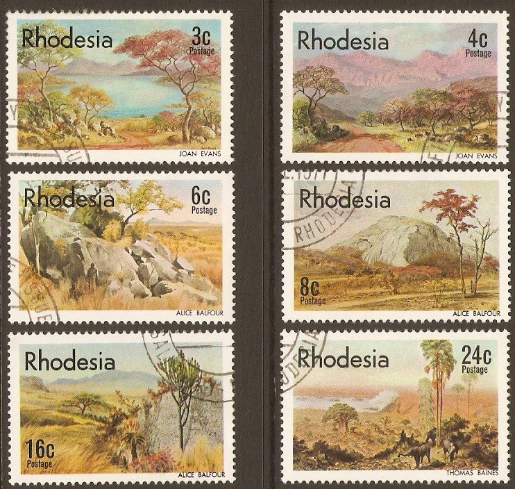 Rhodesia 1977 Landscape Paintings Set. SG543-SG548.