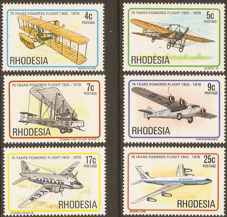 Rhodesia 1978 Powered Flight Set. SG570-SG579.