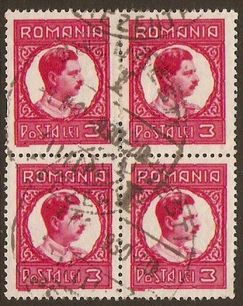 Romania 1930 3l Carmine. SG1176.
