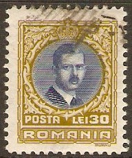 Romania 1931 30l Blue and olive. SG1191.
