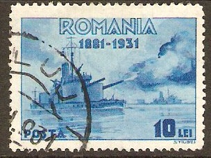 Romania 1931 10l Blue. SG1206.