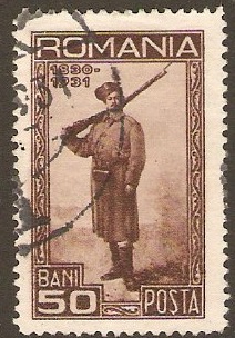 Romania 1931 50b Chocolate. SG1210.