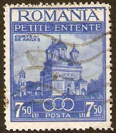 Romania 1937 7l.50 Ultramarine. SG1360.