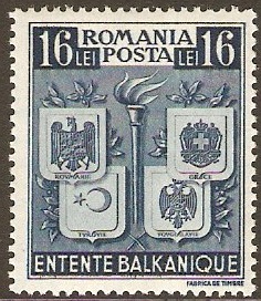 Romania 1940 16l Deep blue. SG1429.
