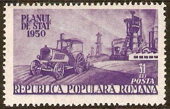 Romania 1950 31l Violet. SG2049.