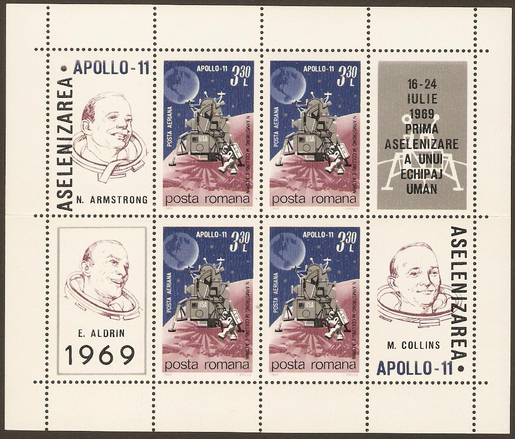 Romania 1969 3l.30 Small Sheet. SG3657.