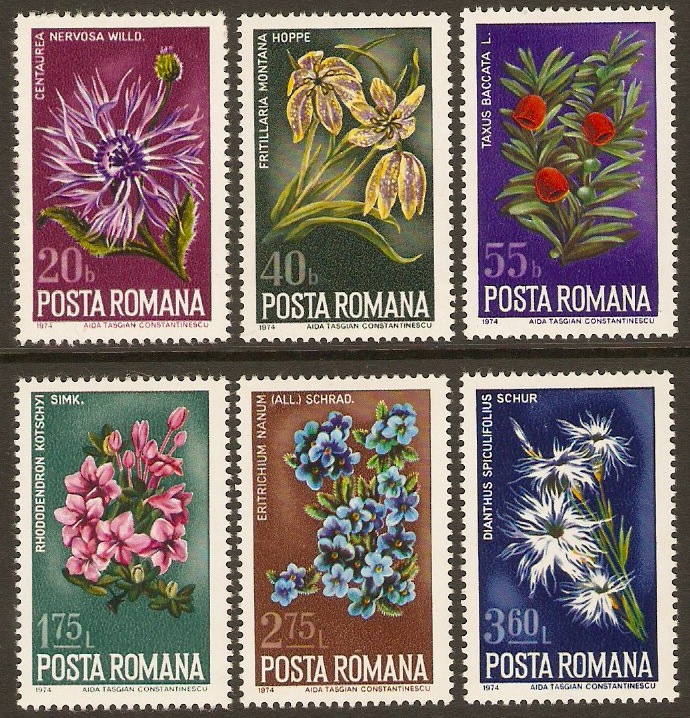 Romania 1974 Nature Conservation Set. SG4102-SG4107.