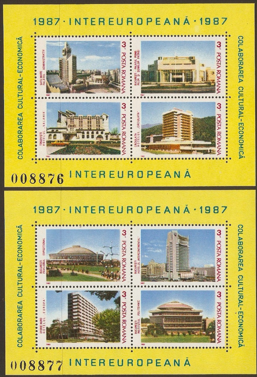 Romania 1987 European Cultural & Economic Sheets. SGMS5100.
