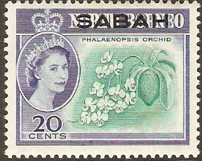 Sabah 1964 20c Blue-green and ultramarine. SG414.
